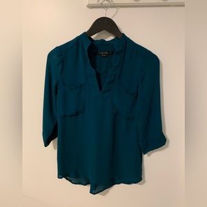 Rachel Mara - Notched Collar 3/4 100% Silk Blouse
